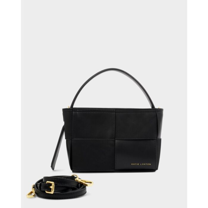 Katie Loxton Taya Hand Woven Suedette Top Handle Bag - Black
